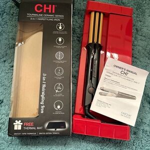 Chi 3-in-1 Hairstyling Iron Tourmaline Ceramic includes Thermal Mat + Manual